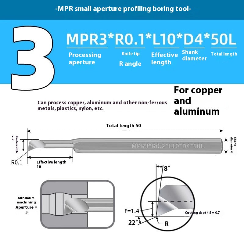 1129-CNC Small Bore Boring Tools MPR Copy Boring Turning Tools for Stainless Steel, Copper and Aluminum Lathe Micro Small Boring Tools Shandong Denso Pricision Tools Co.,Ltd.